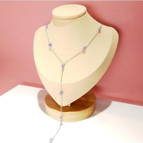 Lii Ji Unique Boho Choker Necklace 925 Sterling Silver Real Tanzanite Gemstone Necklace Women Wedding Birthday Nice Gift