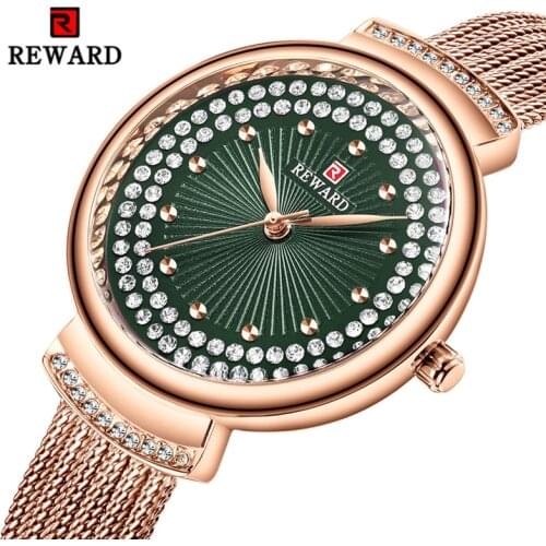 Zegarek Damski Top Brand REWARD Ladies Watch Luxury Rhinestone Watch For Women Shining Fashion Diamond Women Bracelet Watches