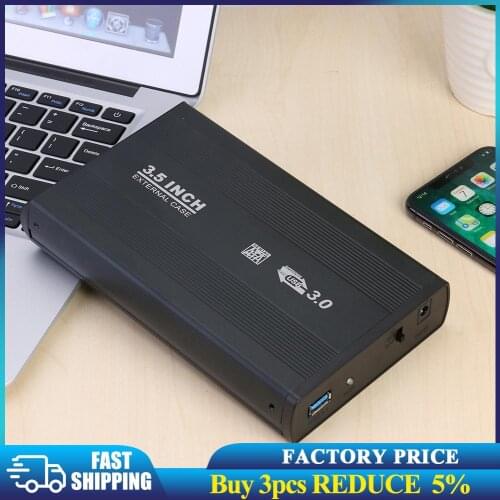 3.5 inch Hard Disk Case SATA to USB2.0 Aluminum Alloy HDD Case External Hard Drive Enclosure with EU Adapter