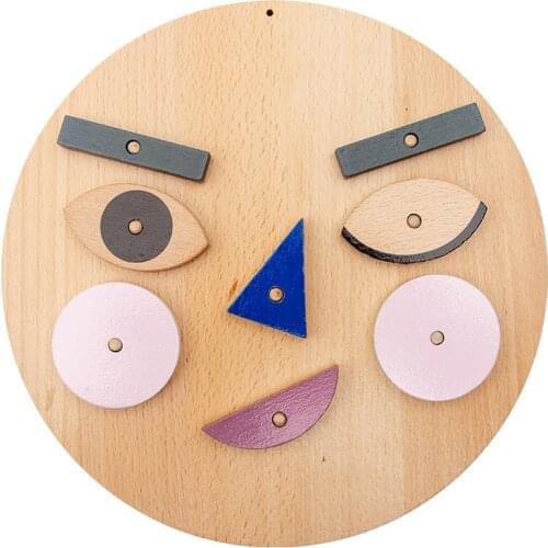 Wooden Face Changing Expression Panel Emotion Cognition Blocks Toy Educational Mood Learning for Kids Gift