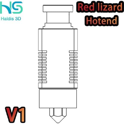 Red Lizard V1 Radiator Ultra Precision 3D printer extruder is compatible with the V6 Hotend and CR10 Ender 3 Hotend adapters
