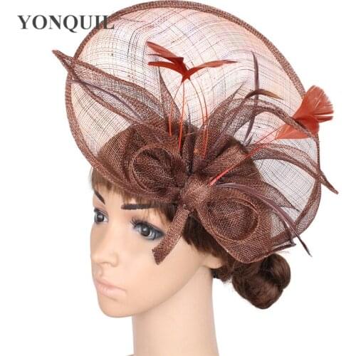 Elegant Women Fashion Fascinator Big Hat Fascinator Wedding Attractive Headdress Party Feather Adorn Headwear More Colors SYF103