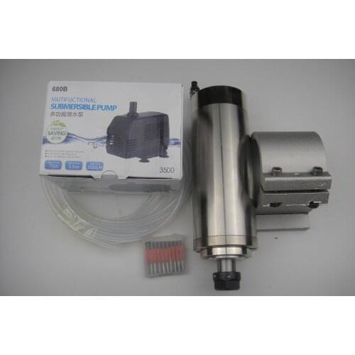 ER20 diameter 80mm 220V 24000rpm 2.2KW water cooling spindle +water pump+water pipe+spindle support+ bits