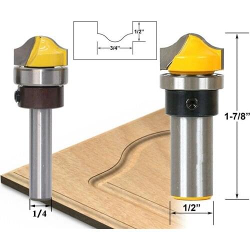 Milda 1/4''/8mm/1/2'' Shank Molding Arc Router Bit Trimming Milling Cutters For Woodworking Carpenter Wood Cutter Tools