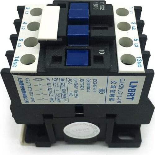 Latast 16A 380V 24V 12V 220V contactor CJX2-1810 LC1 contactor switch Used to protect the load circuit good quality AC contactor