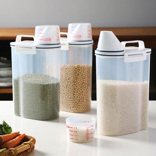 Storage Box Transparent Kitchen Storage Box Flour Grain Storage Kitchen Food Grain Rice Container