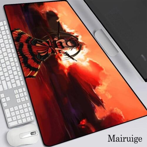 Red Dress Girl with Bizarre Eyes Mouse Pad PC Laptop Desk Mat Desktop Anime Mousepad Gaming Room Accessories Keyboard Desk Mat
