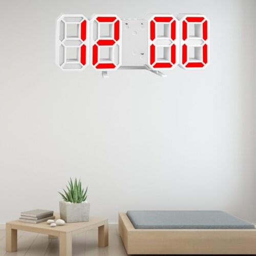 Creative Home Decor Desk Lamp Lighting Modern Design LED Digital Clock 3D Electronic Luminous Nightlight Wall Clocks