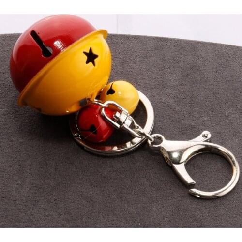 Creative Metal Candy Color Ball bell keychain Car Key Ring Bag Pendant Christmas Decor Pendant Hanging Christmas Tree DIY Gift