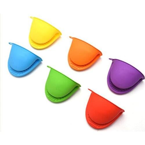 Cooking Microwave Non-slip Gripper Pot Holder Silicone Gloves Oven Heat Insulated Finger Gloves Kitchen Baking Tools