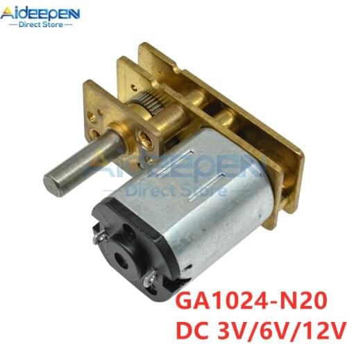 GA1024-N20 Mini DC Reduction Gear Motor DC 3V 6V 12V 5/10/15/20/30/50/60/100/150/200/300/400/500RPM 100RPM Gear Motor For Toy