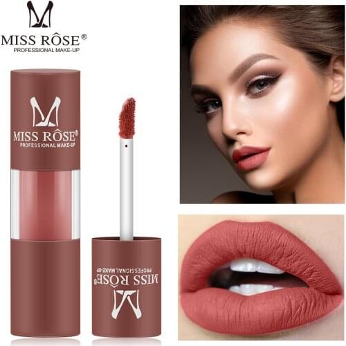 Miss Rose velvet matte lip gloss waterproof long lasting sexy red earth nude brown lip tint women cosmetic liquid lipstick MS197