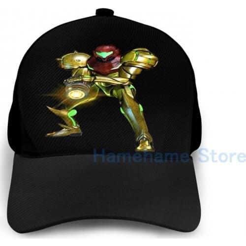 Fashion Metroid - Samus Basketball Cap men women Graphic print black Unisex adult hat