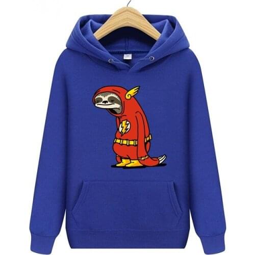 Youth Sportwear Woman Winter Windproof jacket Mens Hoodies Sweatshirt The Flash Super Hero Red Sloth Hooded Pullover Tops