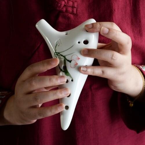 Performance-type Musical Instrument Fine Hand-painted Ceramics 12-hole AC Professional Beginner Alto C Ocarina