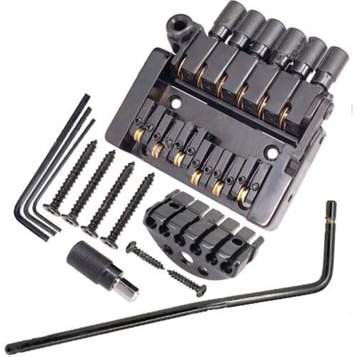 A set of 6 Strings Roller saddle Tremolo Bridge Tailpiece for Headless Guitar accessories With Worm involved string device