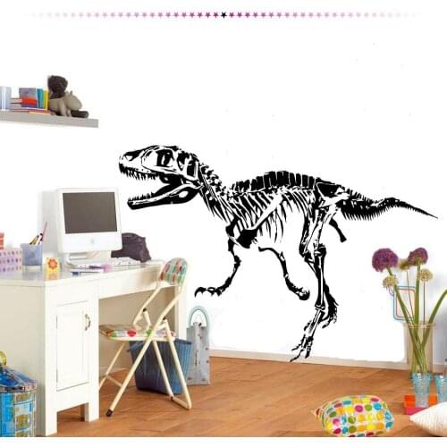 T-Rex Skeleton Dinosaurs Wall Stickers E-co Friendly Vinyl Wall Decal DIY Self-adhesive Wallpaper Decor Teens Bedroom SA989