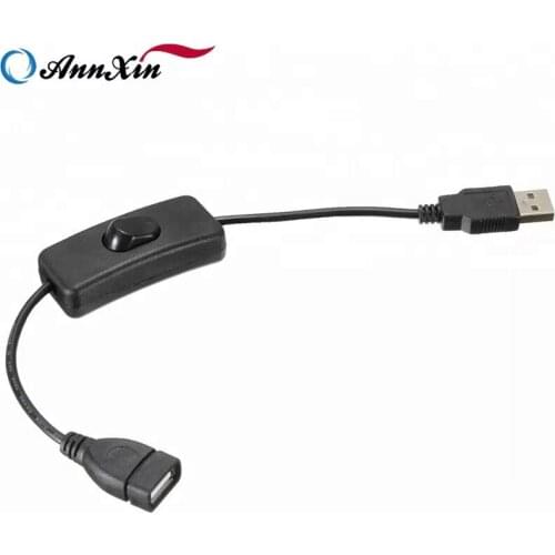 ANNXIN Original High Quality Switch Cable Accepts Private Custom Black Micro USB Charging Power Cable with Switch ON/OFF Button