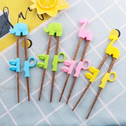 NICEYARD 1 Pair Chopsticks Kids Learning Chop Sticks Reusable Training Helper Chopsticks Cute Cartoon Children Tableware