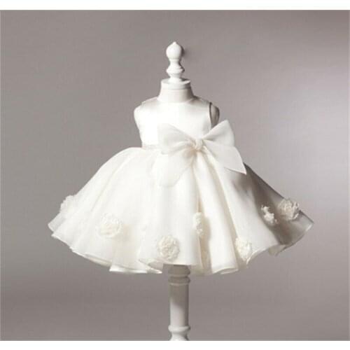 0-24M Newborn Infant Baby Girls Dress Princess White Tulle Tutu Party Wedding Birthday Dresses For Girls Baptism Dress