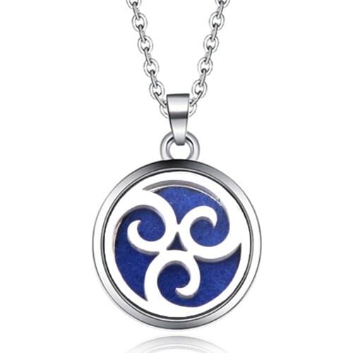 Whirlwind pattern Aroma Pendant Necklace Stainless Steel Aromatherapy Essential Oil Diffuser Perfume Box Locket Pendant Jewelry