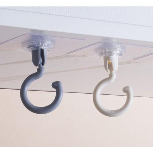 Rotatable Ceiling Hook Gluing Hook Door Back Wardrobe No Hole No Mark Paste Key Hanging Door Back Coat Kitchen Bathroom Hook