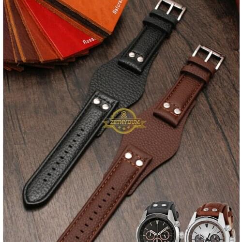 Genuine leather watchband 22mm strap With mat for f-ossil CH2891 CH3051 CH2564 CH2565 watch band handmade mens leather bracelet