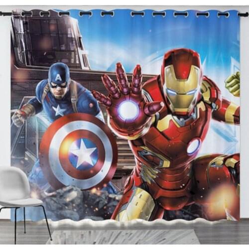 Nordic Romantic Gift Marvel Hero Captain America Iron Man Childrens Room Boys Adult Bedroom Custom Blackout Curtains Finished