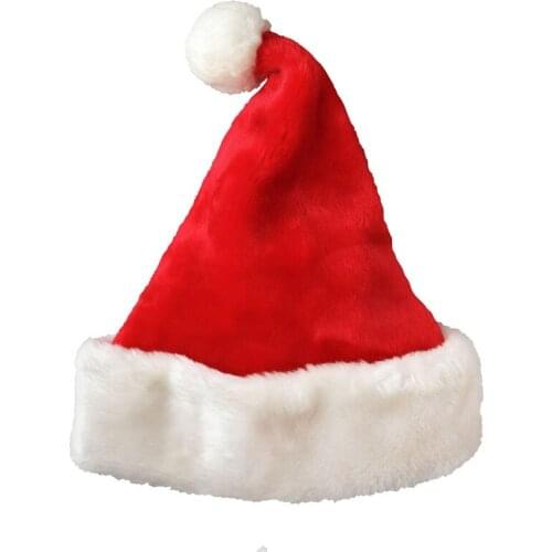 Christmas costume dress up plush thick high-end Christmas hat short plush adult Christmas hat role playing