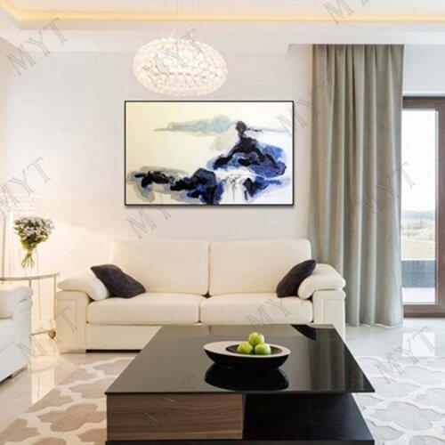 Hand Painted Wall art Picture modren Abstract chinese ink landscape oil painting for Living room bedroom home decor no framed