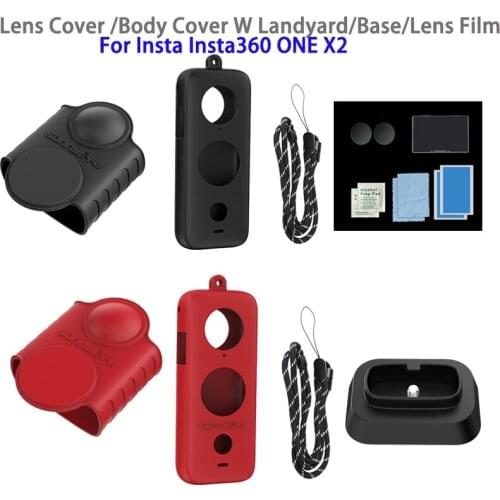 Insta360 ONE X2 Silicone Protective Cover Lens Screen Protector Cover/ Base /Lens Film For Insta360 ONE X2 action camera