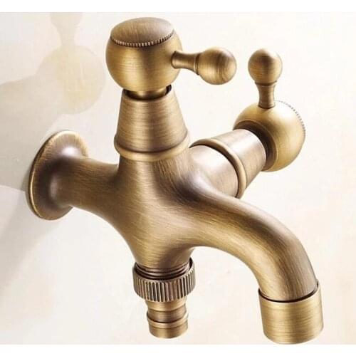 Bronze finished double use Bib cock washing machine faucet outdoor faucet for Garden