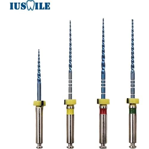 Dental Root Canal Heat Activation Niti Blue Rotary Files Endodontic 04 06 Taper Endo Files Dentistry Tools