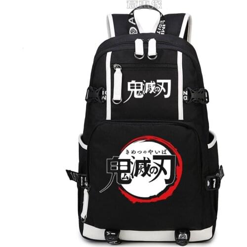 Anime Demon Slayer Luminous Student School Shoulder Bag Kimetsu no Yaiba Tanjiro Kamado Tanjirou Cosplay Laptop Travel Bags