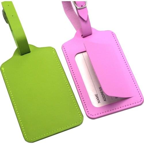 High Quality PU Leather Suitcase Luggage Tag Label Bag Pendant Handbag Portable Travel Accessories Name ID Address Tags