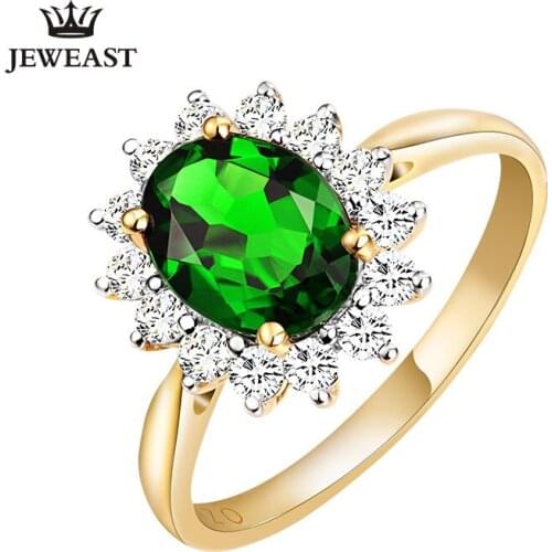 ENZO Natural Diopside 18K Pure Gold 2020 New Hot Selling Top Ring Women Heart Shape Ring For Ladies Woman Genuine Jewelry