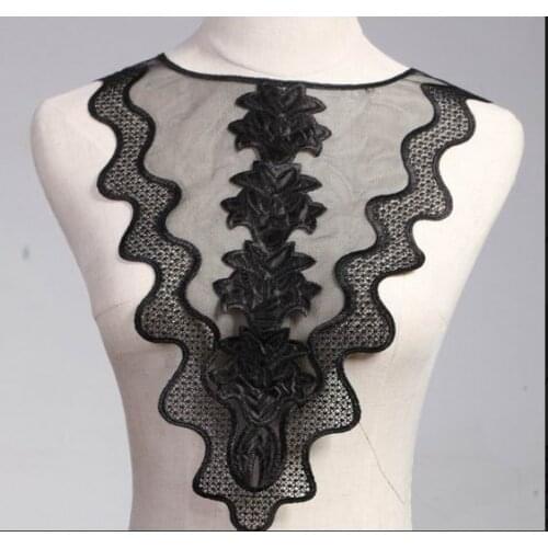 1 PCS Embroidery Collar Venise Lace Flowers Neckline Applique Trim, lace fabric sewing supplies