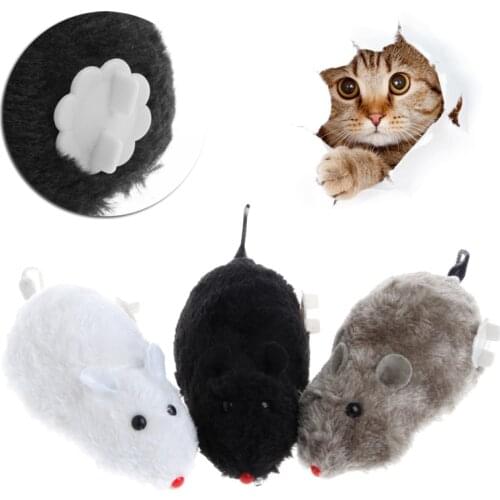 1PC Clockwork Wind Funny Running Mouse Rat Move Tail Cat Kitten Prank Toy Gift -W2 10
