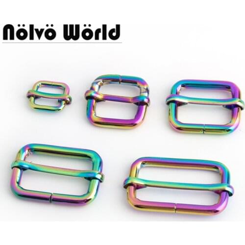 10-50 pieces 20mm 26mm Rainbow Slider buckle DIY Belt Ribbon Roll Buckle Bag Belt Strap Adjuster