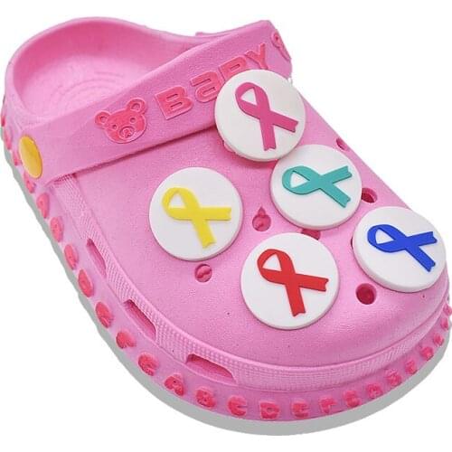 10 Piece PVC Shoe Charms Ribbon Shoe Accessories Decorations Ornaments for Wristband Bracelet Girls Kids Party Gift