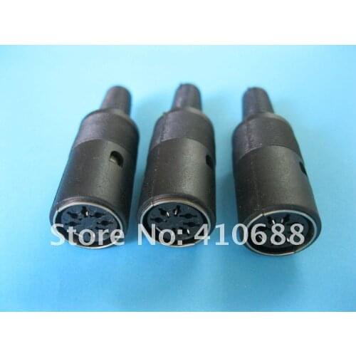 100 Pcs DIN Jack Connector 7 Pin with Plastic Handle