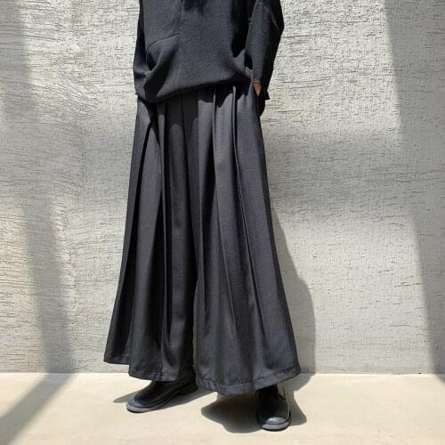 27-44 2020 Men Womens clothing Hair Stylist fashion street Pleated skirt pants Culotte Wide Leg Pants plus size Costumes