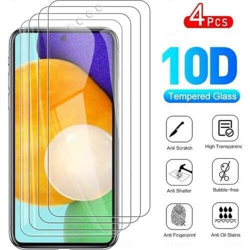 4Pcs Full Film Cover Tempered Glass For Samsung Galaxy A52 4G or 5G Glasses Protectives Glass For Samsung A 52 A72 A32 4G or 5G
