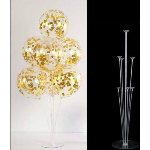 7 Tubes Balloon Stand Ballon Holder Column Confetti Metal Balloons Birthday Party Baby Shower Wedding Table Decoration Supplies