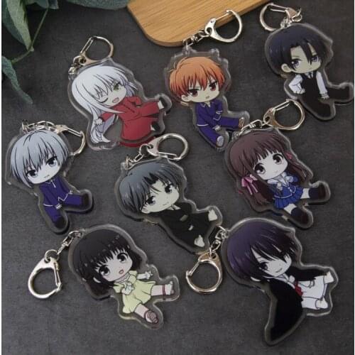 Anime Fruits Basket souma kyo Yuki Shigure Honda Toru Cosplay Figure Acrylic Keychain Pendant Keyring Gifts