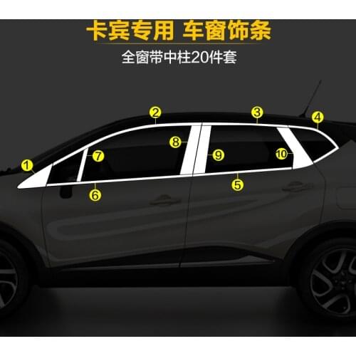 Stainless steel Car window decoration article Chorme Car Accessories For Renault Captur 2014 2015-2020