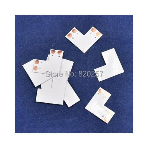 Free shipping 50pcs lot 8mm width 2pin led PCB connectors 90degree L shape
