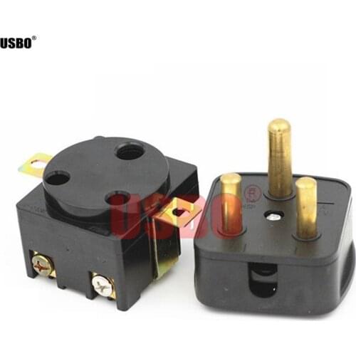 Supply Black South Africa industry power plug socket in-line wire conncetor 25A 250V generator control panel plug and socket