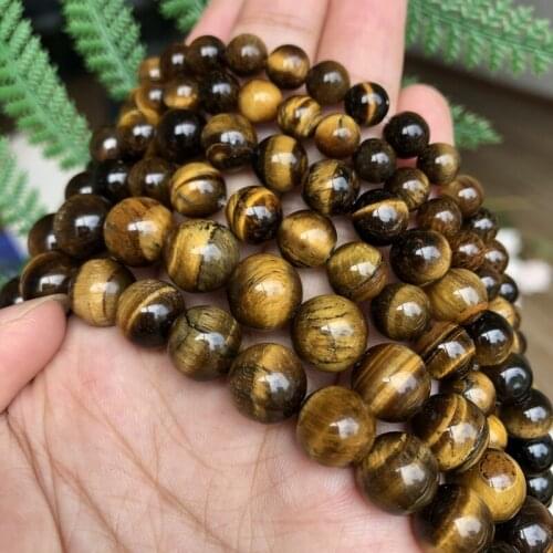4/6/8/10/12/14mm Natural Stone Yellow Tiger Beads Round Loose Spacer Beads for Jewelry Making Diy Bracelet 15 inch Wholesale