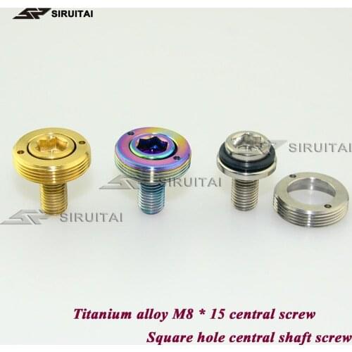 Central Screw Square Hole Center Shaft Screw, Bicycle Shaft Screw Titanium Alloy 2pcs/ M8 * 15 Metalworking Taimeili